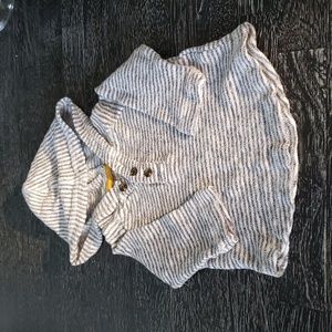 Gymboree Hooded Long-sleeve Gray Striped Tee 0-3 months